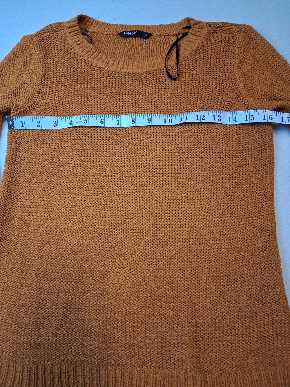ONLY Women's Mustard Crewneck Knit Sweater - Picture 3 of 6